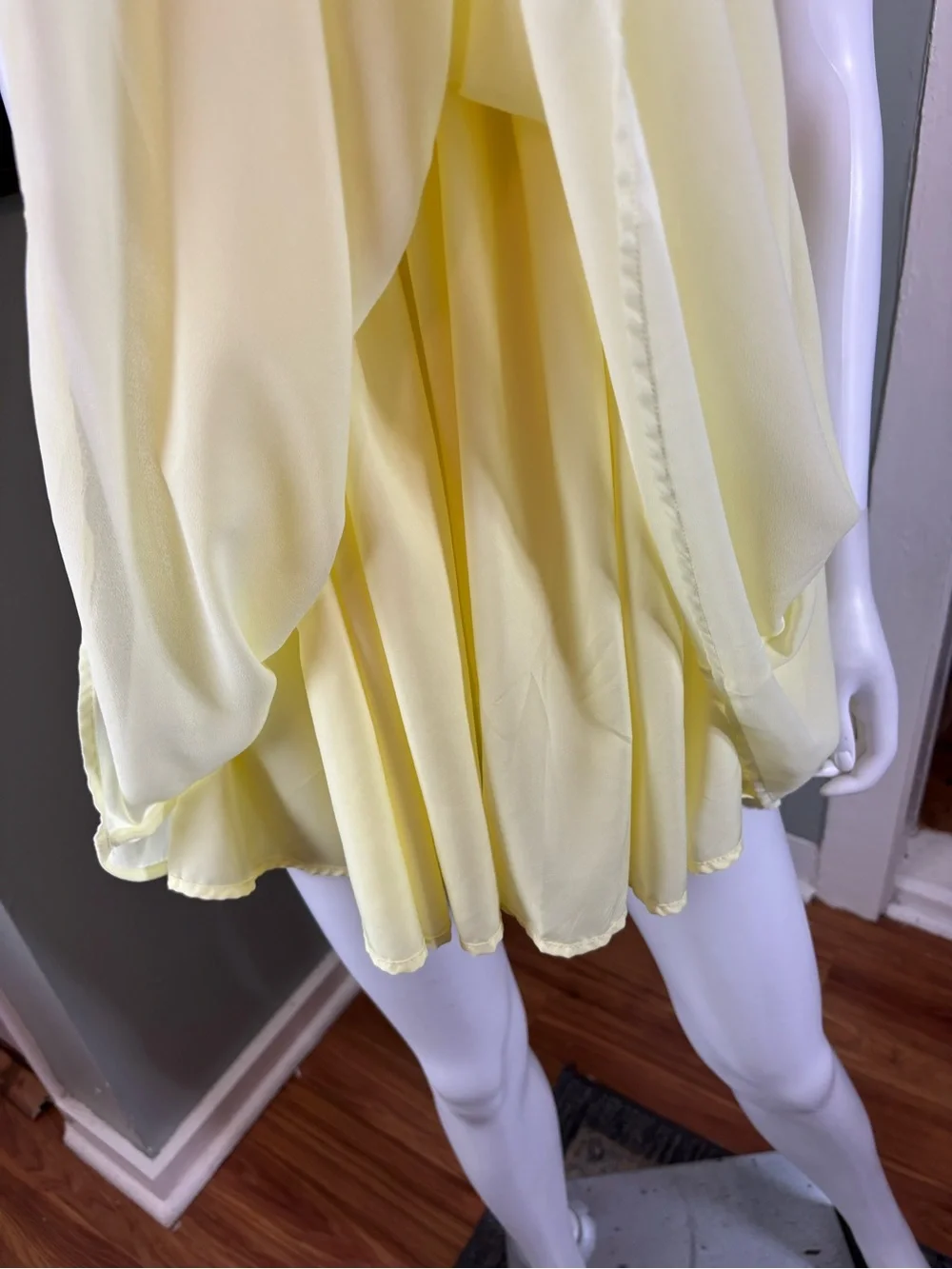 NWT New Peppermayo Saturn Yellow Strapless Chiffon Mini Babydoll Dress Sz 6 - Picture 8 of 16